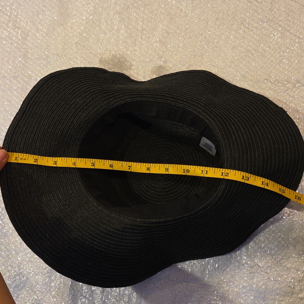 Chic Black Wide Brim Hat with Chain Accent - Picture 7 of 7
